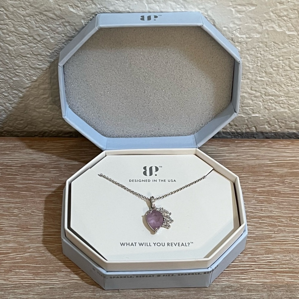 NEW! Geniune Quartz & Purple Kunzite Necklace - New in Box